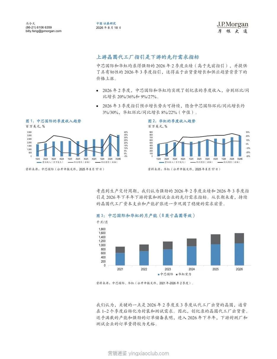摩根大通-中国半导体行业封测板块：2026年2季度晶圆代工厂业绩带来正面解读 第 2 页